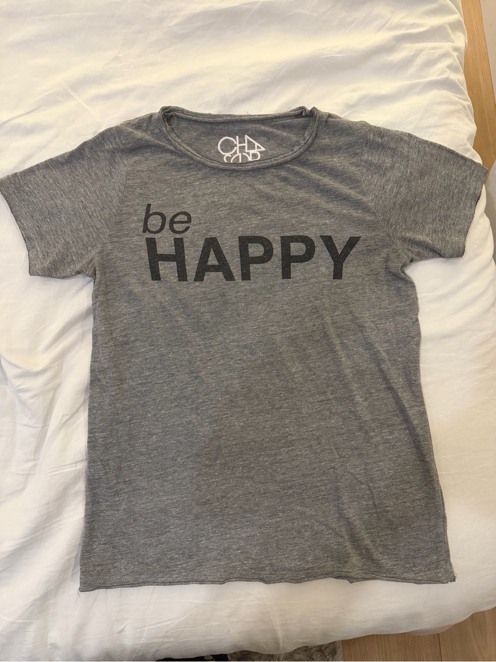 Grey 'be HAPPY' Graphic Tee
